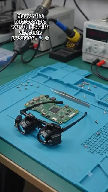 Master the microscopic world. Fix with absolute precision. 🔍⚙️#HeadMountedMagnifier #PhoneRepairTools #WatchRepair #ElectronicsMaintenance