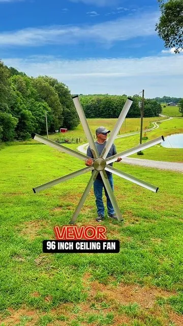 Move serious air with the VEVOR 84-inch and 96-inch industrial ceiling fans. Perfect for garages, shops, barns, warehouses, gymnasiums, pole barns, auto shops, patios, event venues, and large indoor spaces. The oversized HVLS (High Volume Low Speed) design helps circulate air efficiently, reduce hot spots, improve comfort, and keep large spaces feeling cooler year-round. Includes remote control and multiple speed settings for customized airflow. SEO Keywords: 84 inch ceiling fan, 96 inch ceiling fan, HVLS fan, industrial ceiling fan, warehouse fan, shop fan, garage ceiling fan, barn fan, pole barn fan, large ceiling fan, commercial ceiling fan, workshop fan, gym fan, event venue fan, patio ceiling fan, air circulation fan, warehouse cooling, shop cooling solutions, garage airflow, farm shop fan, metal building fan, man cave fan, large room ceiling fan, industrial airflow, energy efficient fan, VEVOR fan, warehouse ventilation, barn ventilation, high volume low speed fan, summer cooling solutions Hashtags: #HVLSFan #GarageLife #WorkshopTools #Summervibes #TikTokShopCreatorPicks 