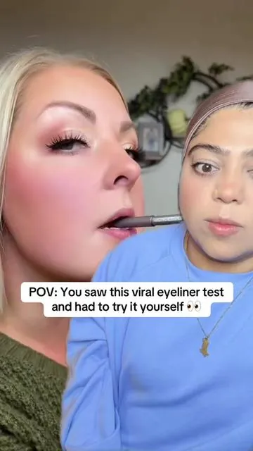 She influenced me and I have zero regrets 😂❤️ Credit to @Nicole: Registered Nurse for the original test! #wonderskin #beautytok #eyeliner @Wonderskin 