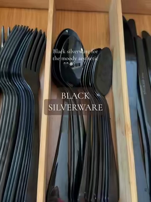 Obsessed  🖤 #dealsforyoudays #summerwins #blacksilverware #silverware #moodyaesthetic 
