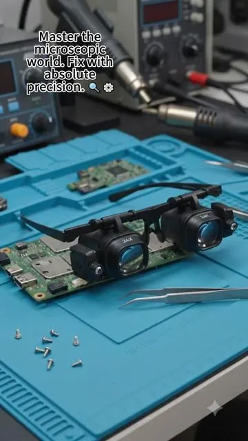Your hands belong on the tools—not the magnifying glass. 🛠️✋#HeadMountedMagnifier #PhoneRepairTools #WatchRepair #ElectronicsMaintenance