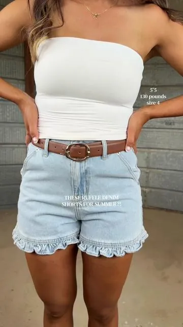 Replying to @KAY these shirts are on sale and are FULLY in stock just in time for summer!! @Imily Bela Official  #ruffledenimshorts #summeroutfits #DealsForYouDays #SummerVibes #denimshorts 