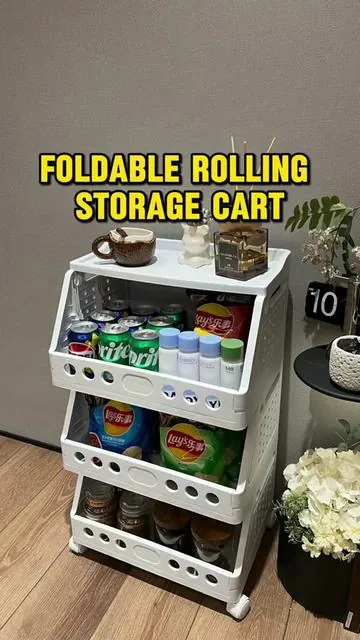 Ready-to-use rolling storage cart for snack storage in small spaces#SummerVibes #tiktokshop #tiktokshopcreatorpicks #Weeklydeals #dealsforyoudays 