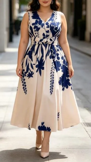 Women's Fashion Casual Chic Sleeveless Floral Print Dress#dress #tiktokshop #OOTD #usa_tiktok #fyp 
