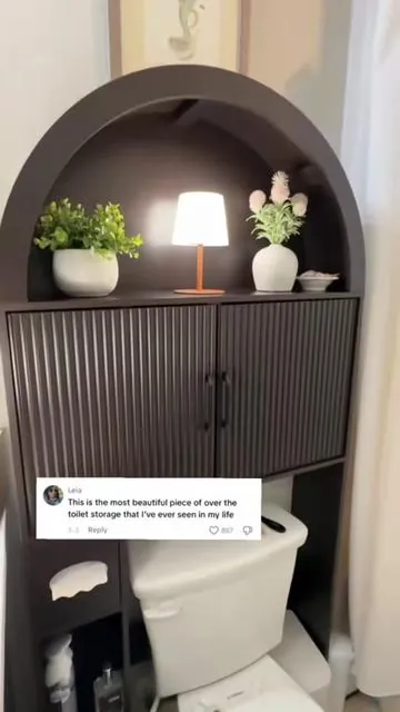 If your bathroom has zero storage, this over-the-toilet cabinet is about to change everything. I have full-size products stored in here — no more counter clutter, no more stuff shoved under the sink. The closed doors keep everything out of sight so it actually looks clean, not just organized. Small bathroom people, this one’s for you. #dealsforyoudays   #BathroomStorage #SmallBathroomIdeas #BathroomOrganization #OverTheToiletStorage 