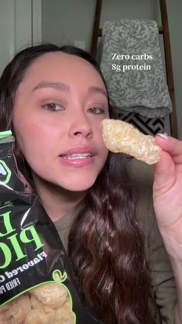 The best snack ever #snacktime #lowcarbs #porkrinds #easysnacks #foodsoftiktok 