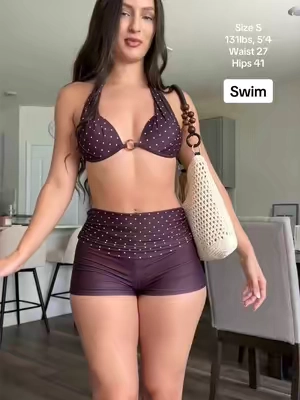 A better, more modest option to wear around kids 💜🤍 #swimwear #polkadotswimsuit #boyshortswimsuit #tankini 