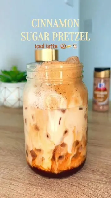 Using the Cinnamon Roll Finishing Sugar from McCormick's Sweet Cravings Collection. Linked product is the full collection. #nescafegold #coffeeathome #coffeetiktok #coffeetok #cinnamonpretzellatte @McCormick Spices @NESCAFÉ USA 