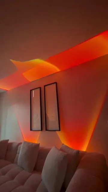 This sunset lamp instantly made my living room feel warmer, cozier, and so much more aesthetic ✨🌅 Perfect for relaxing, movie nights, and creating the cutest vibe at home. 🧡 #TikTokShop #SunsetLamp #CozyHome #HomeDecor #RoomMakeover  