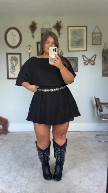 Such a cute little black dress.  I’m a 14/16, 5’4 wearing the xl. #curvyfashion #littleblackdress #concertoutfit #summervibes #dealsforyoudays 