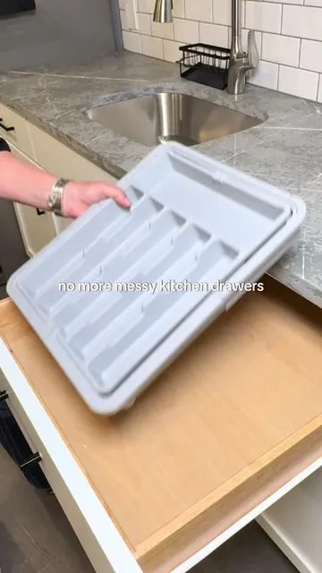 This expandable drawer organizer transformed my silverware drawer. It fits most standard-sized drawers so you can maximize your drawer space. #drawerorganizer #silverware ##kitchenorganization #storagehacks #DealsForYouDays 