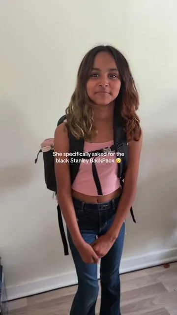 I asked if she wanted the pink and she said no , so the Black Stanley Backpack it is 😭 #stanley #backpack #stanleyaccessories #backtoschool2026 #youneedthis 