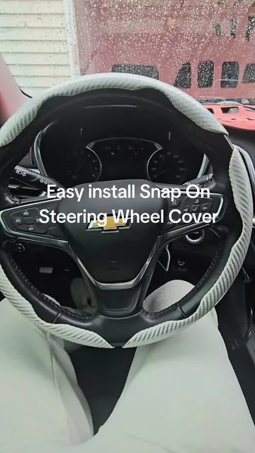 Easy install snap on steering wheel covers #steeringwheelcover #snaponsteeringwheelcover #caraccessories #cartok #tiktokfinds 
