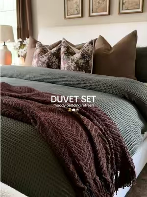 The perfect duvet set for summer ☁️ so soft, breathable, and cozy 🧺 @Bedsure  #bedsure #bedsurepurewoven #bedsurecomforter #duvetset #cozytiktok 