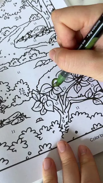 Relaxing time 🎨 ✍️ #adultcoloringbook #coloringbook #colorbynumber #stressrelief #markers #coloring #artistsoftiktok #painting 