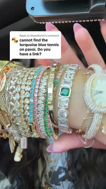 Replying to @Shayethe1st the colored Pavoi tennis bracelets are alllll together!! #tennisbracelet #braceletstacking #bracelets #jewelrytiktok #affordablejewelry 