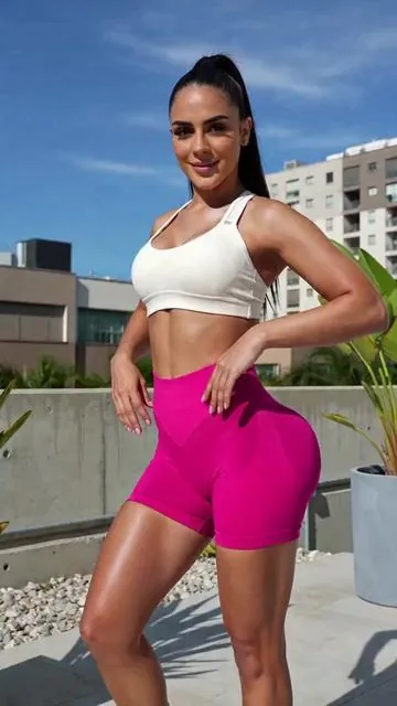 Conjunto de shorts de fitness para mujer, shorts de yoga sin costuras de cintura alta, 3 piezas #leggings #sheinbikini #oufitdeportivomujer #shapewear #swimsuit #swimwearfashion #gymoutfithombre #sportwear #outfitscurvy #highwaistshortswomen