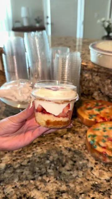 Vasos con tapa y cucharita para venta de postres individuales 🍓 #postre #mesadepostres #reposteria #postresparavender #dessertcups 