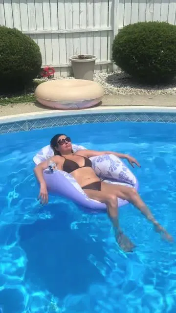 Perfect floating lounge chair for the summer.  Click link to save today #floatie #poolday #poolfloat #funinsun #summerdeals 
