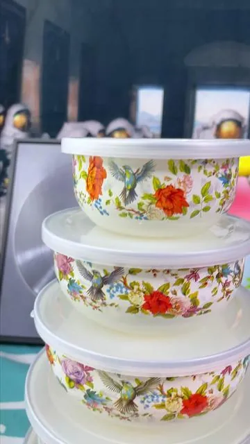 These Floral Enamel bowls Make Every Meal Feel Homemade #TikTokShop #Cookware #KitchenAesthetic #VintageKitchen #HomeCooking
