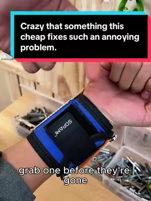 My pockets finally stopped getting stabbed by screws. #toolhack #magneticwristband #constructionlife #handyman #workgear     