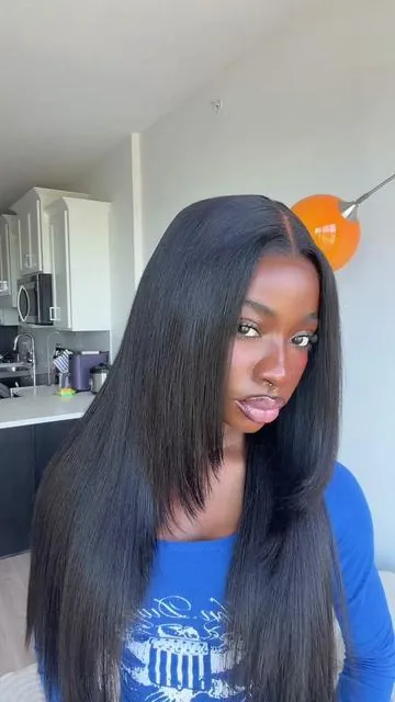 never knew yaki straight hair could be this silky @Sunber Hair atee downn😍😍 sunberhair #tiktokshopmemorialday #summerwins #DealsforYouDays #yakistraightwig #wiginstall  