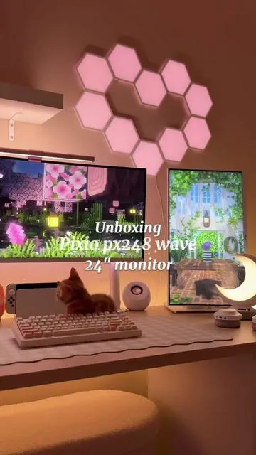 Pixio px248 wave 24” monitor 200hz  Comes in many stunning colors✨☀️☁️🫶🏾 Fun fact my very first monitor was from pixio and I loved it then I still love them now @Pixio  #pixio #monitor #setupinspiration #cozyvibes #setupinspiration 