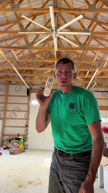 @VEVOR Home Store  has a GIANT ceiling fan and it works great! I’ve been looking at these for a while now and finally got one, I’m so glad I did with the summer heat coming. #vevor #ceilingfan #workshop #garage #vevortools 