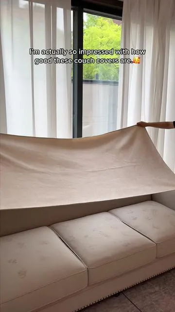 I’m actually so impressed with how good these couch covers are.#tiktokshopmemorialday #dealsforyoudays #sofacover #summervibes☀️ #covers 