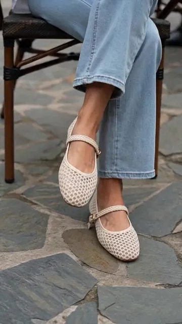 Women's Mesh Breathable Ballet Mary Jane Flat Shoes, Elegant Square Toe, Comfortable Rubber Sole, All-Season Fashion Footwear #summershoe #wedgesneakers #summershoeswomen #menssandals #soccershoes #footballshoes #minimalistshoes #cutebarefootshoes #vivaiashoes #watershoesforwomen