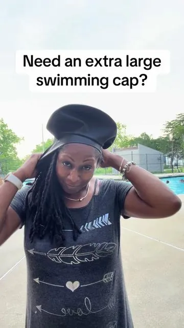 Swimming cap for the loc community and people with long hair #swimming #summervibes #dealsforyoudays #swimcap #swimmingpool 