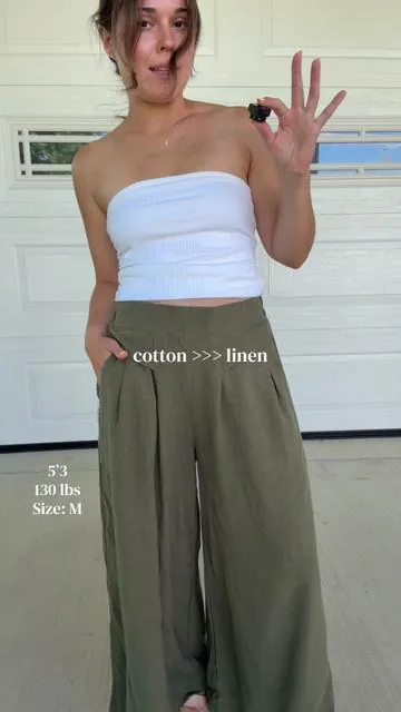 These cotton linen blend pants are the perfect softness and are so cute for summer outfits!! #cottonpants #linenpants #widelegpants #beachoutfit #dealsforyoudays @TanmingFashion 
