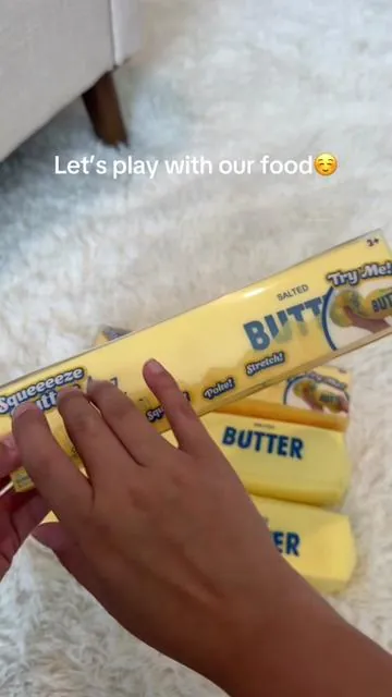 The butter yearns to be squished.🧈 #squishy #butter #asmr #slime #stressrelief 