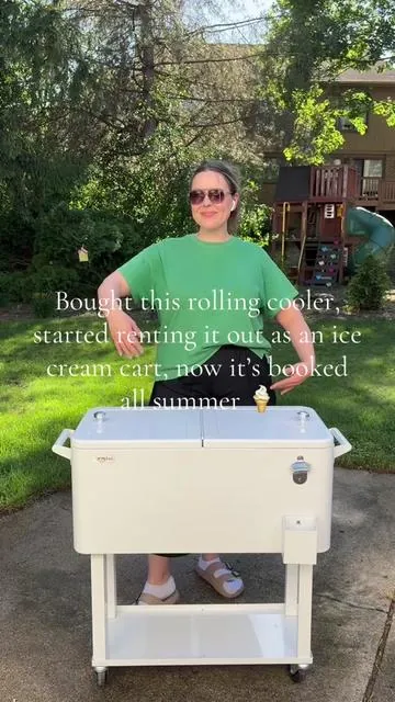 It’s an ice cream cart summer 🍦 if you’ve been thinking about it DO IT! #rollingcooler #icecreamcart #summersidehustle #sidehustle #dealsforyoudays 