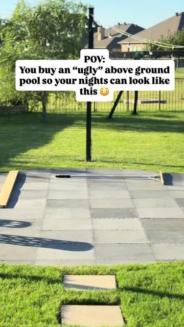 Backyard oasis on a budget! 🙌 For all the supplies seen here DM us or go to our 🔗 in bio!  #pool #setup #asmr #howto #outdoors 