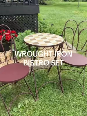 I’m getting a she shed and she’s going to look PERFECT on the front porch omg 😭✨  #improvementsbistroset #wroughtiron #bistroset #dealsforyoudays #summerwins 