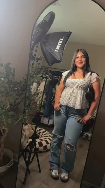 Found this cute little baby doll polka dot top  🖤looks so cute on my girl 😍 #babydolltop #polkadot #summerfashion #teenfashion #dealsforyoudays 