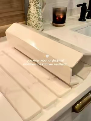 and it dries so much faster than those soggy drying mats! Made of all natural diatomaceous earth that dries in 60 seconds or less and inhibits the growth of bacteria and odors✨@HomeHeart American Brand Store #CleanTok #dishes #kitchenessentials #kitchendecor #dealsforyoudays diatomaceous earth, eco friendly, kitchen must haves 