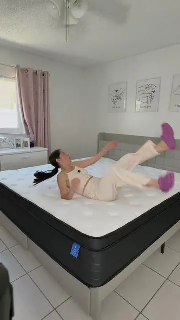 Modern Style Hybrid Mattress – 8/10/12/14 inches thick, medium firmness ergonomic design, spring + memory foam material, lumbar support, relieves waist and back pain, suitable for all sleeping positions ##colchon#colchonhibrido##dealsforyoudays##summerwins##SummerVibes