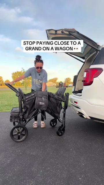 Finally a NICE wagon stroller that doesn’t break the bank 👏🏻👏🏻 #vevorstrollerwagon #affordablestrollerwagon #momfinds #summerstroller #toddlermomlife 