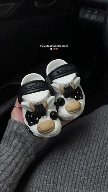 my absolute fav from the collection! 🐄 @Crocs #kidscrocs #crocs #toddlershoes #babyshoes #dealsforyoudays