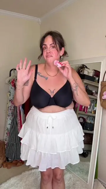 Here is how I am wearing this adorable skirt with shorts this summer. Skorts are my favorite thing to wear all summer long. #skorts #skortoutfitinspo #midsizefashion #DealsForYouDays #SummerVibes 