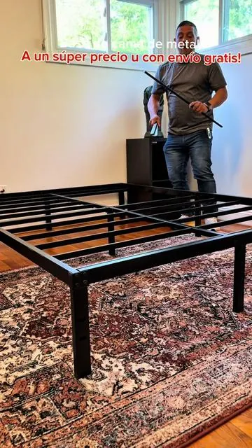 HOOMIC 3-Legged 14 Inch High Platform Metal Bed Frame (Frame Only No Mattress) ,No Headboard-Matte Black Powder Coat, Twin/ Full/ Queen/King No Box Spring Needed #BedFrame #cama #SummerVibes #dealsforyoudays #tiktokshopcreatorpicks