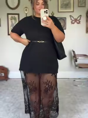 LOVE. Though I do wish I sized up 1 for length.  I’m a 14/16, 5’4 wearing the XL #curvyfashion #tshirtdress #lacedress #summervibes #dealsforyoudays 