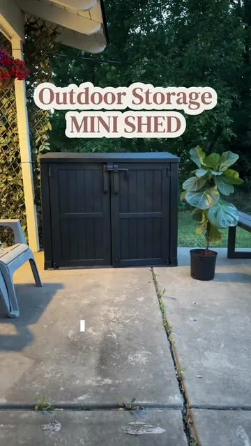 Perfect for everything from concealing garbage cans to storing outdoor toys, pool supplies, landscaping tools, and more! #outdoorstorage #outdoorshed #shed #minished #dealsforyoudays 