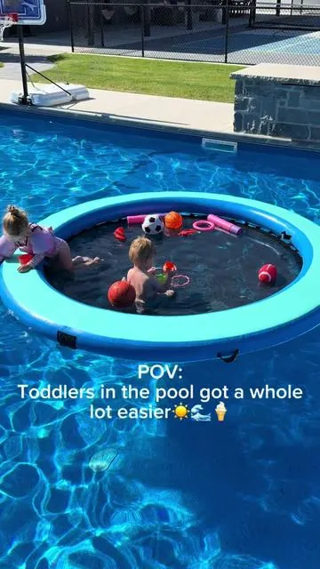 want your toddler to enjoy the pool without clinging to you the entire time? GET THIS.🤝 Of course we are always swimming with them & watching carefully.💗 #tiktokmademebuyit #toddlersoftiktok #swimming #fypシ゚viral #tiktokshop 