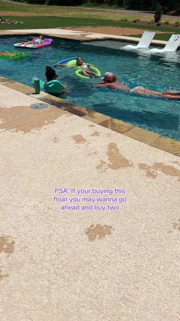 PSA: If you’re buying this pool float, go ahead and buy two. 😂 My daughter claimed mine before I even got a turn on it. The funny part? Her swimsuit accidentally matches it perfectly. ☀️🏖️ This might be the most comfortable pool float I’ve tried, but fair warning: your kids WILL steal it. #PoolFloat #PoolMustHaves #SummerFavorites #PoolDay #summerwins 