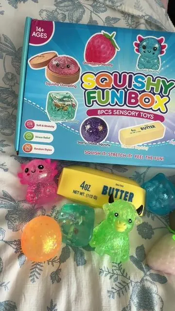 this is like a squishy starter pack I love it and so fun to unbox 🥰 #squishy #funbox #fidgettoys #toysforkids #dealsforyoudays 