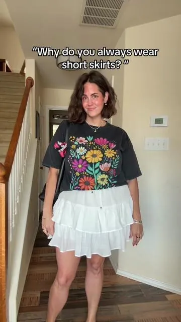 There is always at least one person that had something to say about my short skirts and skirts. This one is a skort. And I wear them because I didn’t have the choice when I was younger. #DealsForYouDays #SummerVibes #plussizefashion #midsizefashion #skortoutfit 