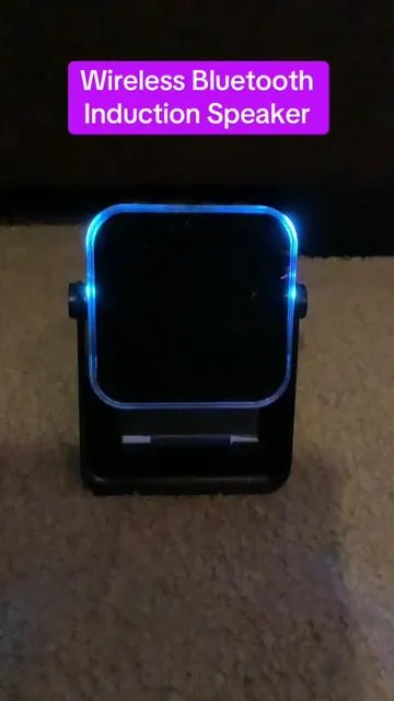 Wireless Bluetooth Induction Speaker, Phone Speaker Amplifier with Colorful Lights  Battery in the TikTok Shop.#inductionspeaker #bluetooth #wirelessspeaker #tiktokshop #viral 